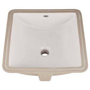 Lavabo carré sous-comptoir Studio Carre en porcelaine vitrifiée blanche par American Standard (16 po x 16 po)