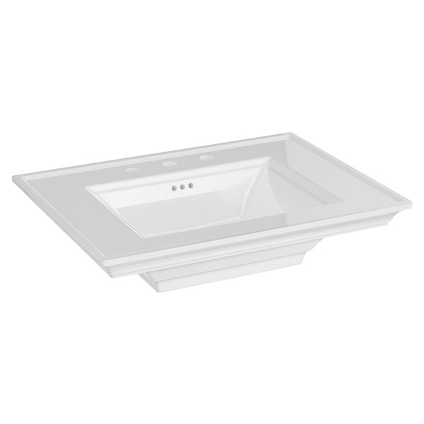 Comptoir pour lavabo sur pied Town Square S en porcelaine vitrifiée blanche de 7,75 po par American Standard