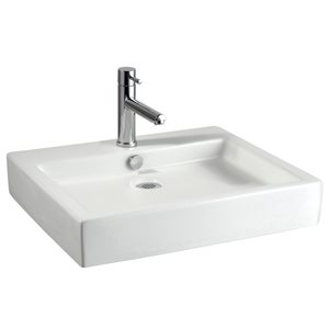 American Standard Boxe White Vitreous china Drop-in Rectangular Bathroom Sink (24.56-in x 18.88-in)