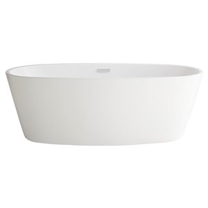 Baignoire autoportante ovale Coastal de 31 po x 68 po en acrylique blanc avec drain central par American Standard