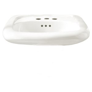 American Standard Murro White Vitreous china Wall-mount Rectangular Bathroom Sink, 20.5-in x 21.25-in (shroud sold separately)