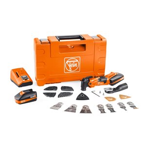 FEIN Cordless 18-Volt Variable Speed Oscillating Multi-Tool Kit with Hard Case and 2 Batteries - 30-Piece