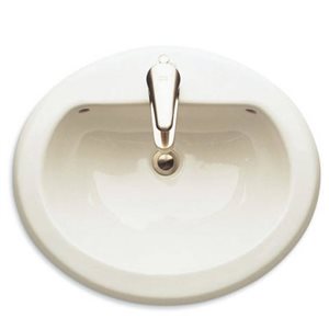 American Standard Cadet 21.75-in x 18.5-in White Vitreous China Drop-In Oval Bathroom Sink with Overflow Drain