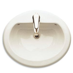 American Standard Cadet White Vitreous China Drop-In Oval Bathroom Sink with Overflow Drain (21.75-in x 18.5-in)