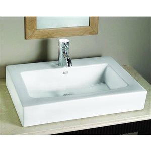 American Standard Boxe White Vitreous China Drop-In Rectangular Bathroom Sink with Overflow Drain (24.56-in x 18.88-in)