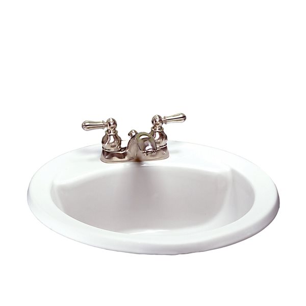 American Standard Cadet White Vitreous China Drop-In Round Bathroom Sink with Overflow Drain (19.69-in x 19.62-in)