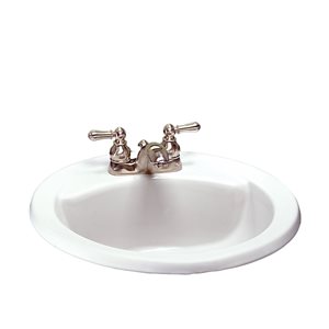 American Standard Cadet White Vitreous China Drop-In Round Bathroom Sink with Overflow Drain (19.69-in x 19.62-in)