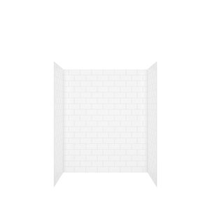 MAAX Versaline 60-in x 36-in Cut-to-Fit Alcove Shower Walls with White Subway Tile Pattern - 4-Piece