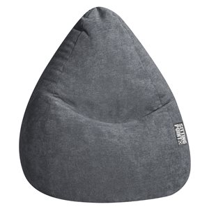 Gouchee Home Alfa Charcoal Grey Polyester Velour Bean Bag Chair