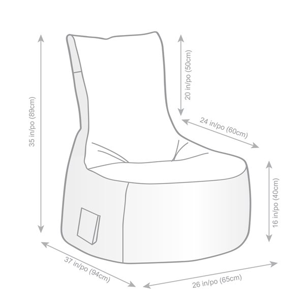 Gouchee Home Swing Brava Red Polyester Bean Bag Chair