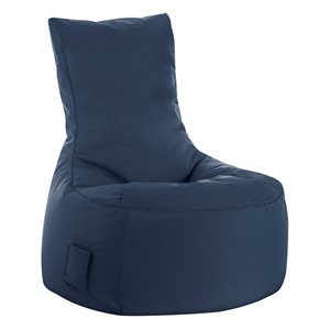 Fauteuil poire Swing Brava de Gouchee Home en polyester bleu marine