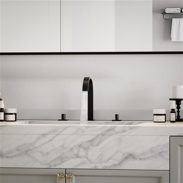 Mondawe Matte Black 2-Handle Widespread Bathroom Sink Faucet