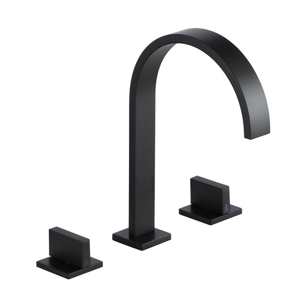 Mondawe Matte Black 2-Handle Widespread Bathroom Sink Faucet