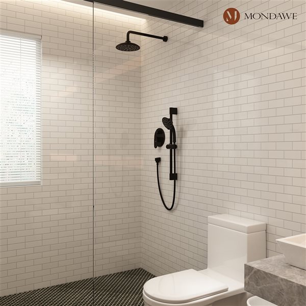 Mondawe Oil Rubbed Bronze Built-in Shower Head with Hand Shower Combo