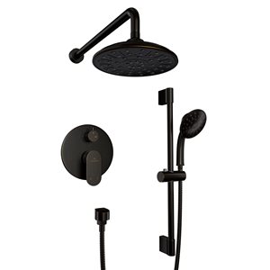 Mondawe Oil Rubbed Bronze Built-in Shower Head with Hand Shower Combo