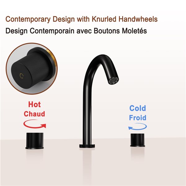 Mondawe Matte Black 2-Handle Widespread Bathroom Faucet