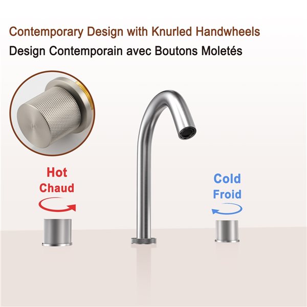 Mondawe Brushed Nickel 2-Handle Widespread Bathroom Faucet