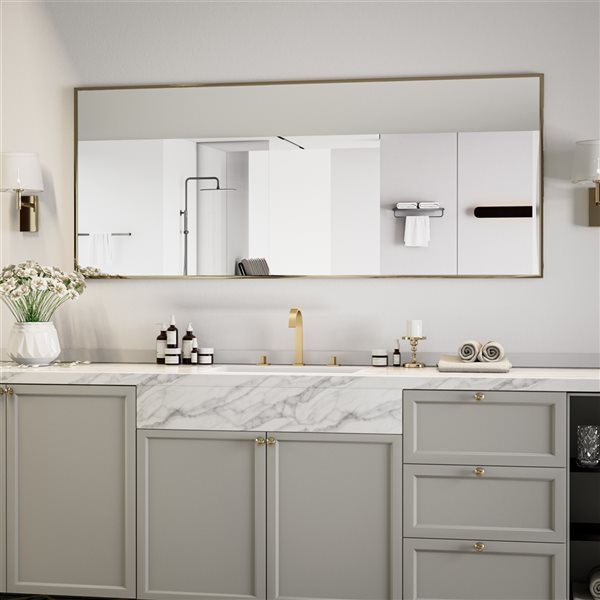 Mondawe Brushed Gold 2-Handle Widespread Bathroom Sink Faucet