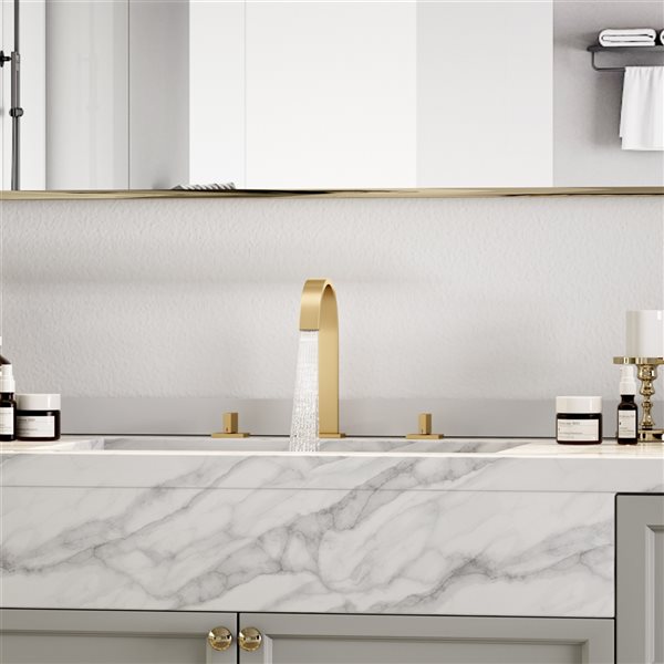 Mondawe Brushed Gold 2-Handle Widespread Bathroom Sink Faucet