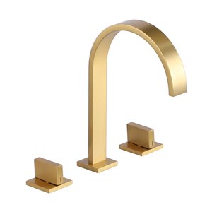 Mondawe Brushed Gold 2-Handle Widespread Bathroom Sink Faucet