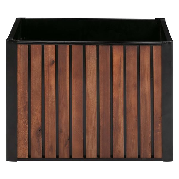Grapevine 17.7-in x 23.6-in Natural Wood and Metal Planter