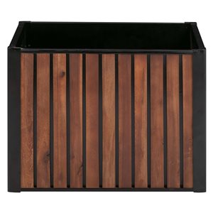 Grapevine 17.7-in x 23.6-in Natural Wood and Metal Planter