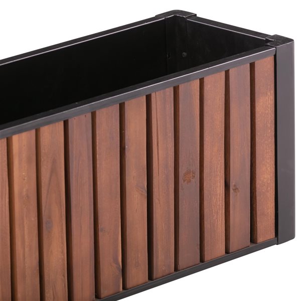 Grapevine 20.1cm D x 59.9cm W x 18.0cm H Natural Wood and Metal Planter