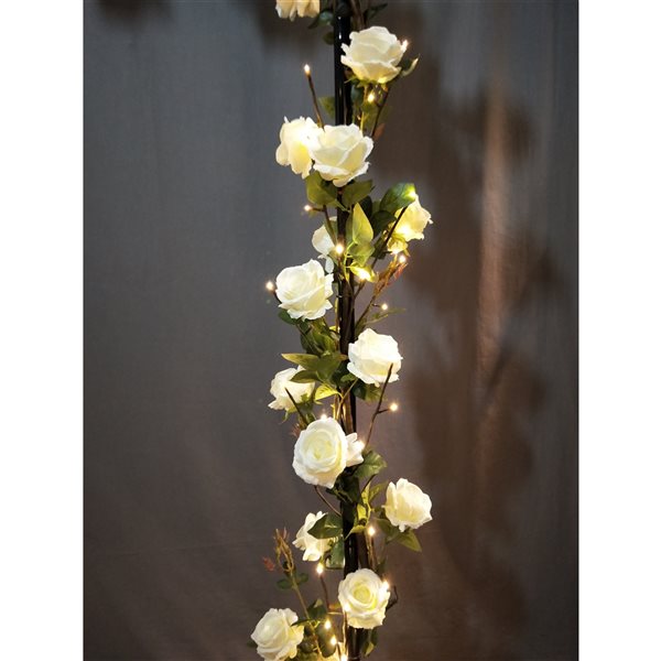 Hi-Line Gift Ltd. 4.25-ft W x 7.5-ft H Rose Arch Garden Arbour with White LED Lights