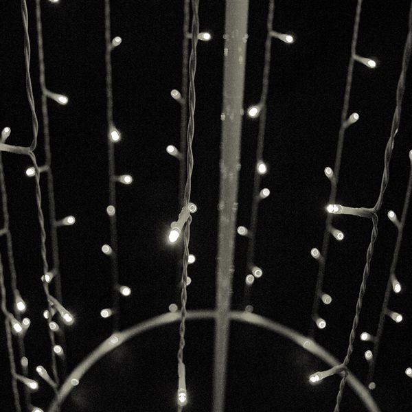 Hi-Line Gift Ltd. 90.5-in Freestanding Metal Decorative Tree w/ Top Star/Cool White LED Lights