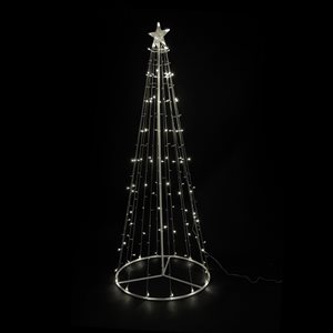 Hi-Line Gift Ltd. 90.5-in Freestanding Metal Decorative Tree with Top Star and Cool White LED Lights