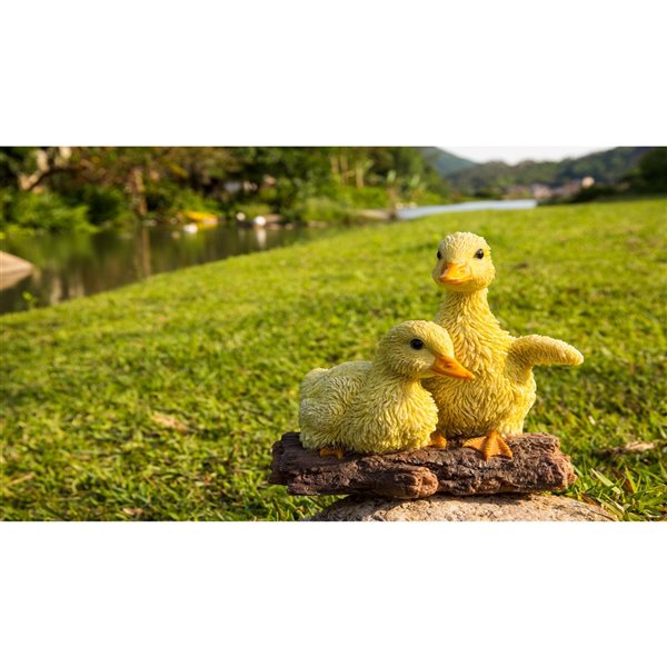 Hi-Line Gift Ltd. 5-in H x 3.86-in W Yellow Chicks Garden Statue