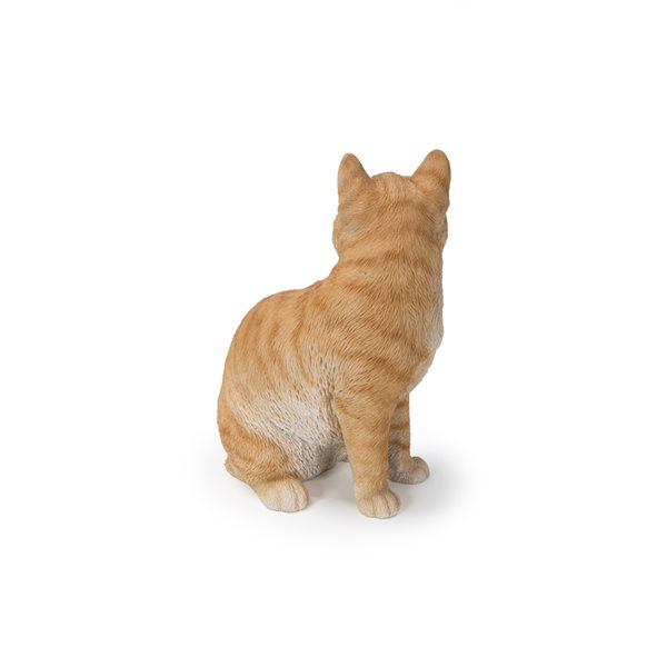 Hi-Line Gift Ltd. 10.35-in H x 6-in W Orange Cat Resin Garden Statue