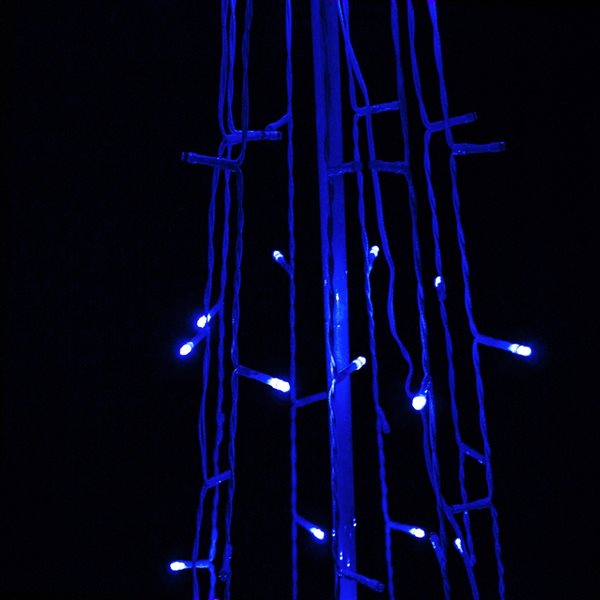 Hi-Line Gift Ltd. 63-in Freestanding Metal Decorative Tree w/ Top Star/Blue LED Lights