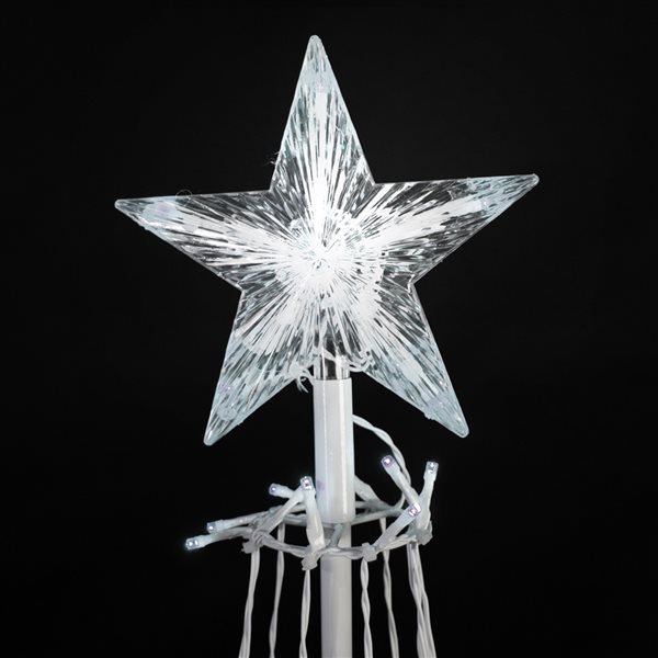 Hi-Line Gift Ltd. 65-in Freestanding Metal Decorative Tree with Top Star and Cool White LED Lights