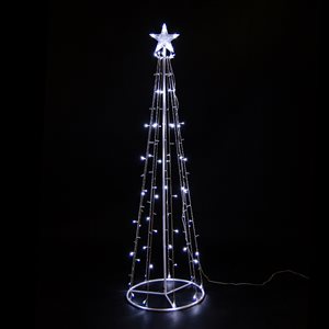 Hi-Line Gift Ltd. 65-in Freestanding Metal Decorative Tree with Top Star and Cool White LED Lights
