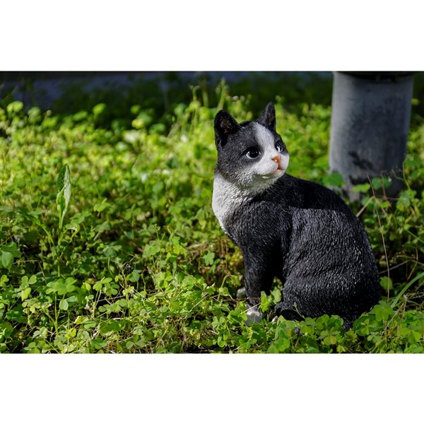 Hi-Line Gift Ltd. 10.35-in H x 5.91-in W Black Cat Garden Statue