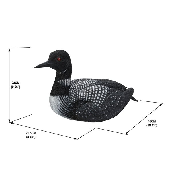 Hi-Line Gift Ltd. 9.06-in H x 8.46-in W Common Loon Garden Statue