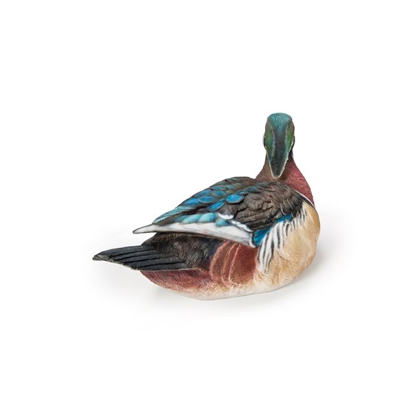 Hi-Line Gift Ltd. 9.06-in H x 8.86-in W Colourful Wood Duck Garden Statue