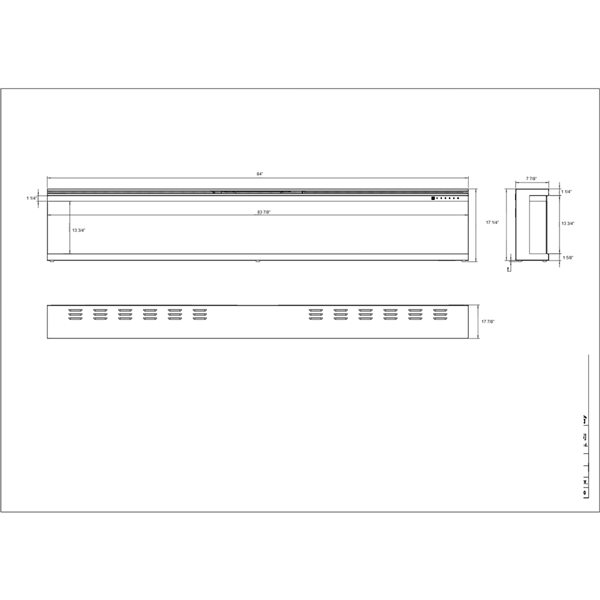 Foyer électrique encastrable noir de 84 po par Flamehaus avec 3 côtés vitrés et DEL