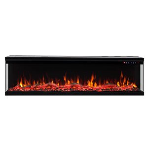 Flamehaus 65-in Black 3-Sided LED Electric Fireplace Insert