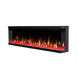 Flamehaus 72-in Black 3-Sided LED Electric Fireplace Insert