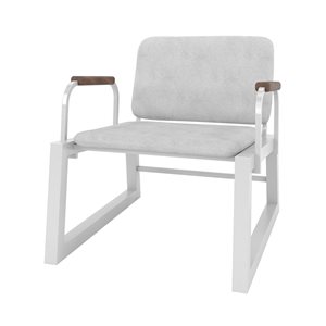 Manhattan Comfort Whythe Modern White Faux Leather Accent Chair