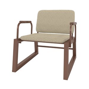 Chaise d'appoint moderne en similicuir Whythe par Manhattan Comfort, beige/brun