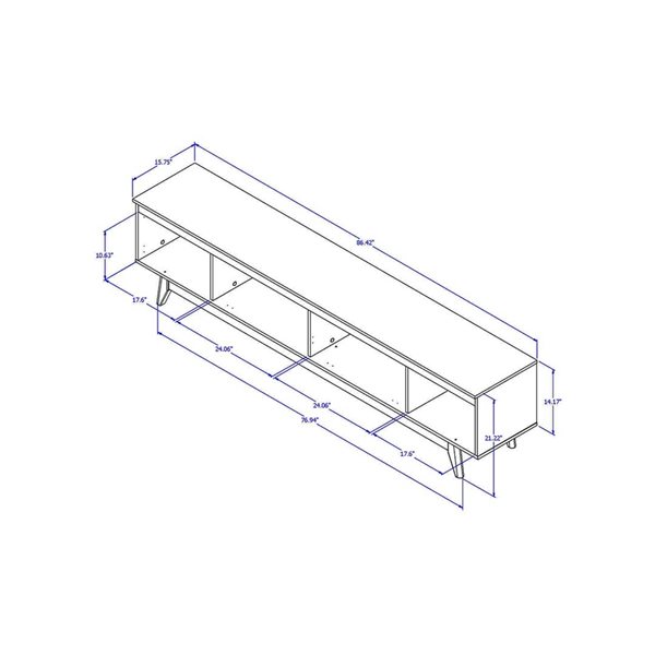 Manhattan Comfort Salle White Gloss TV Stand for TV's up to 75-in