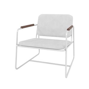 Manhattan Comfort Whythe Modern Faux Leather Accent Chair in White