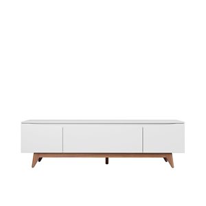 Manhattan Comfort Salle White Gloss TV Stand for TV's up to 70-in