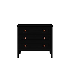 Manhattan Comfort Crown Black 3-Drawer Dresser