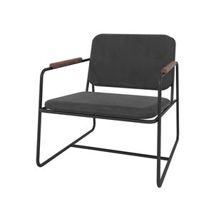 Manhattan Comfort Whythe Modern Black Faux Leather Accent Chair