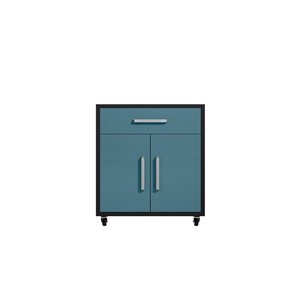 Armoire de rangement de garage mobile Eiffel par Manhattan Comfort de 28,35 po x 34,41 po x 17,72 po, bleu brillant