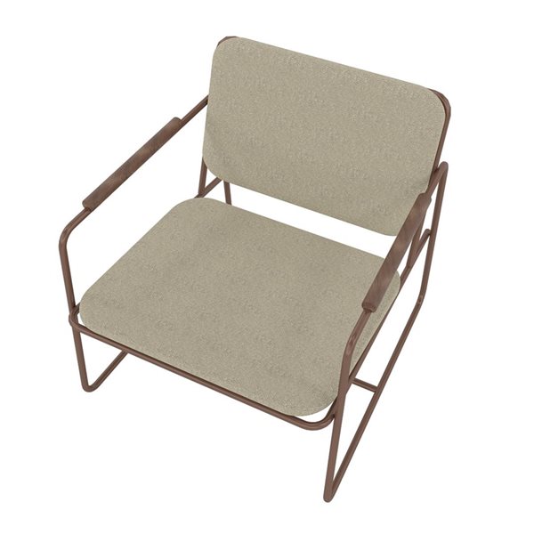 Manhattan Comfort Whythe Modern Beige and Brown Faux Leather Accent Chair